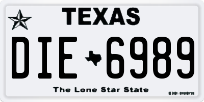 TX license plate DIE6989