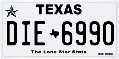 TX license plate DIE6990