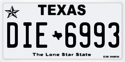 TX license plate DIE6993