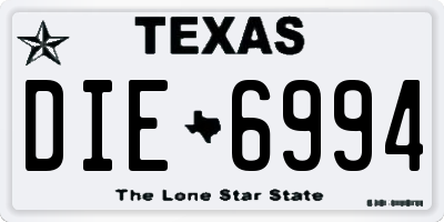 TX license plate DIE6994