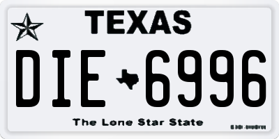 TX license plate DIE6996