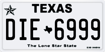 TX license plate DIE6999