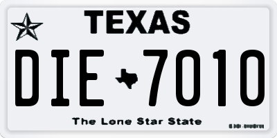 TX license plate DIE7010