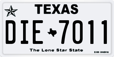TX license plate DIE7011