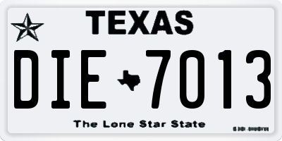 TX license plate DIE7013