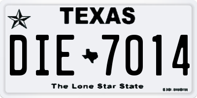 TX license plate DIE7014
