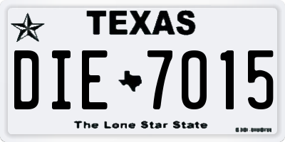 TX license plate DIE7015