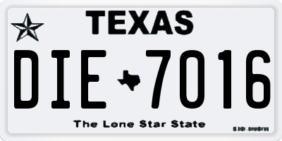 TX license plate DIE7016