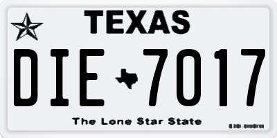 TX license plate DIE7017