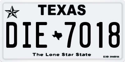 TX license plate DIE7018