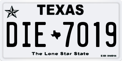 TX license plate DIE7019
