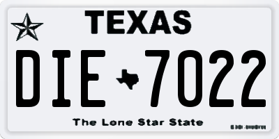 TX license plate DIE7022