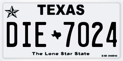 TX license plate DIE7024