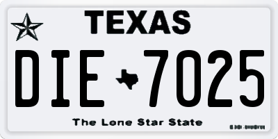 TX license plate DIE7025