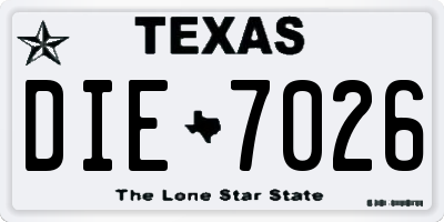 TX license plate DIE7026