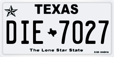 TX license plate DIE7027