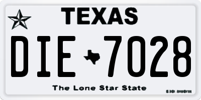 TX license plate DIE7028
