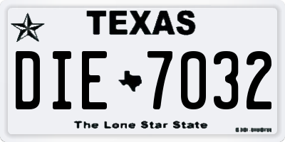 TX license plate DIE7032