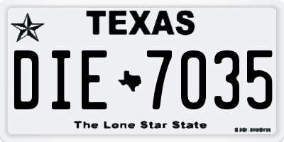 TX license plate DIE7035