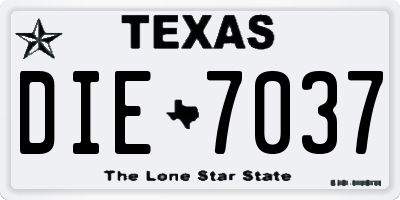 TX license plate DIE7037