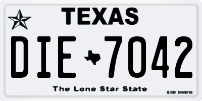TX license plate DIE7042