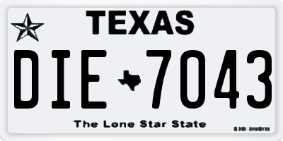 TX license plate DIE7043