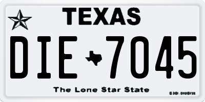 TX license plate DIE7045