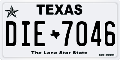 TX license plate DIE7046
