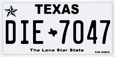 TX license plate DIE7047