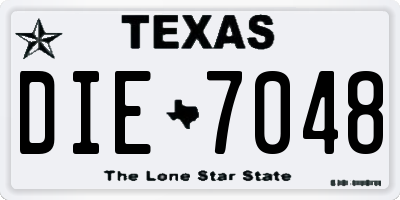 TX license plate DIE7048