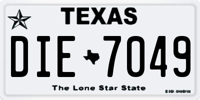 TX license plate DIE7049