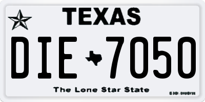 TX license plate DIE7050