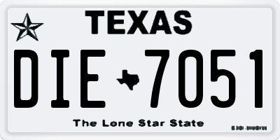 TX license plate DIE7051