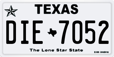 TX license plate DIE7052