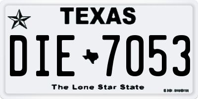 TX license plate DIE7053