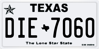TX license plate DIE7060