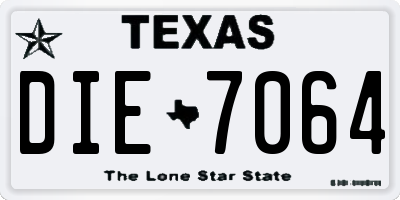 TX license plate DIE7064