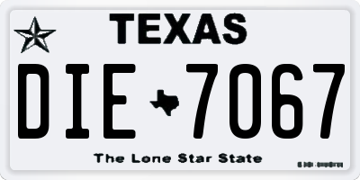 TX license plate DIE7067