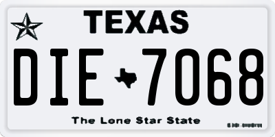 TX license plate DIE7068