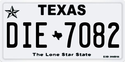 TX license plate DIE7082