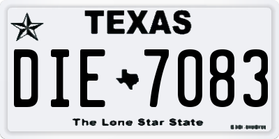 TX license plate DIE7083
