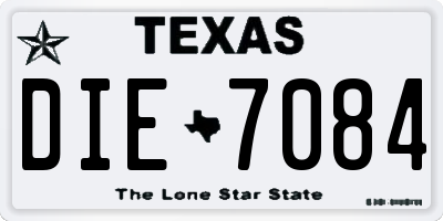 TX license plate DIE7084