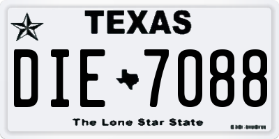 TX license plate DIE7088