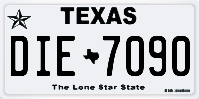 TX license plate DIE7090