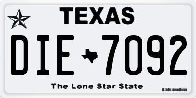TX license plate DIE7092