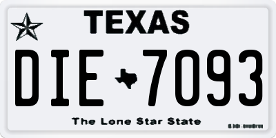 TX license plate DIE7093