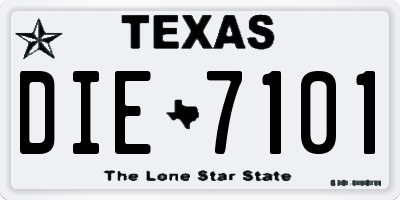 TX license plate DIE7101