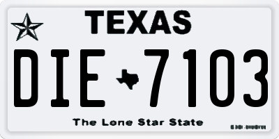 TX license plate DIE7103