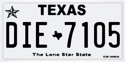TX license plate DIE7105