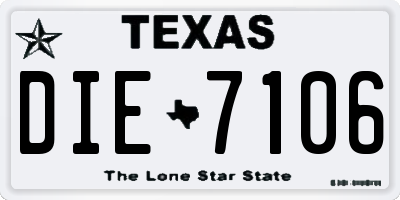 TX license plate DIE7106